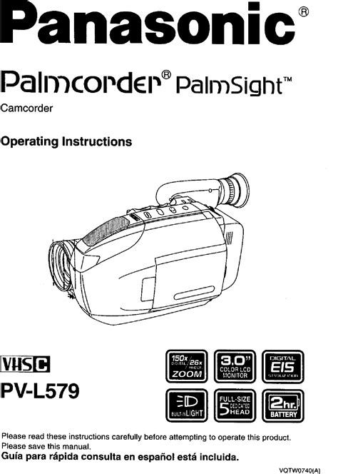 PANASONIC Compact VHS C Camcorder Manual 99040048