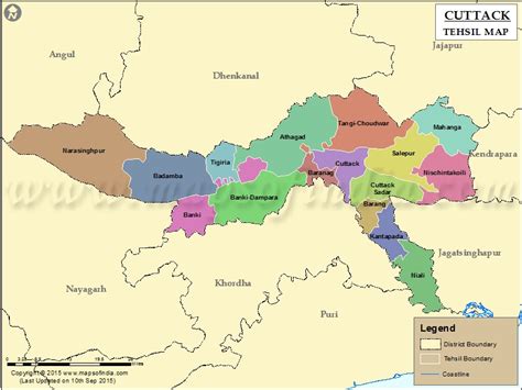 Cuttack Tehsil Map, Cuttack Tehsils