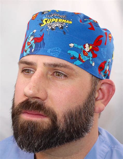 Men's Superman Scrub Cap Men's Scrub Cap Medical - Etsy