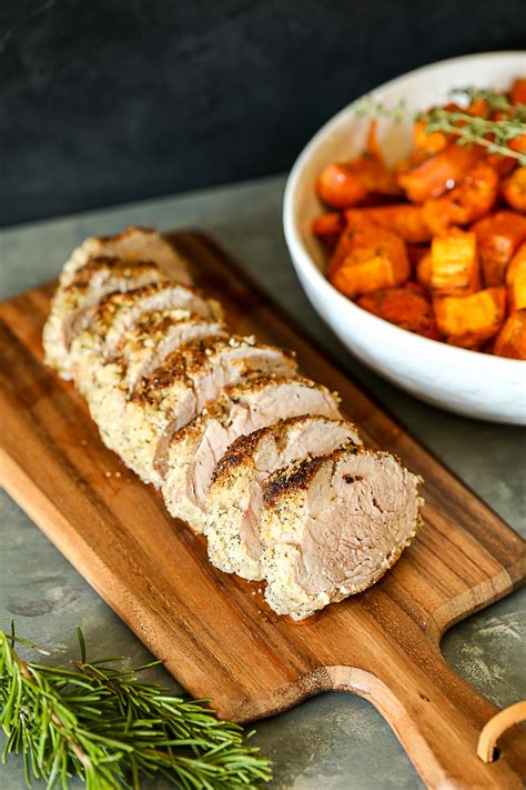 Garlic Rosemary Crusted Pork Tenderloin - Little Bits of Real Food