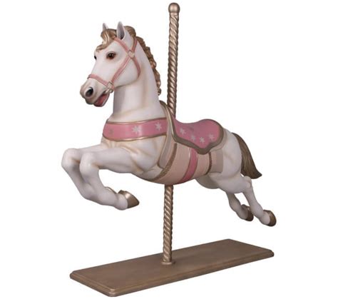 Christmas Carousel Horse White - Sculpture & Statue