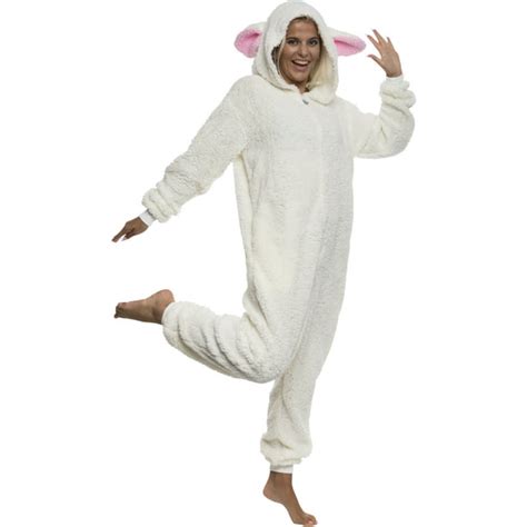 Funziez! Lamb Pajamas - Adult Farm Animal Costume - Sheep Pj's (White, X-Large) - Walmart.com ...