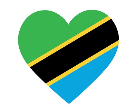 Tanzania Flag National Africa Emblem Heart Icon Vector Illustration ...