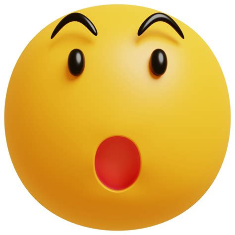 Yellow face wow emoji. Surprised, shocked emoticon. 3D render illustration. 22538037 PNG