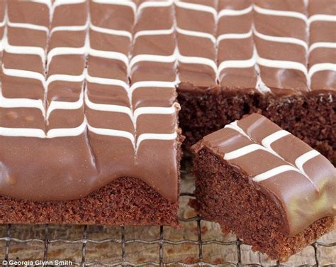 Mary Berry Cooks: Rich chocolate tray bake with feathered icing | Chocolate traybake, Tray bakes ...