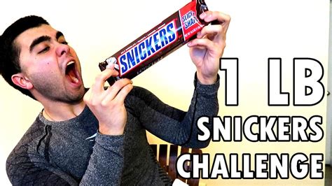 1 LB SNICKERS BAR CHALLENGE [NO LIQUID] - YouTube