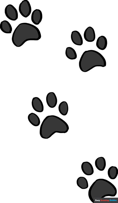 How to Draw Cat Paw Prints - Really Easy Drawing Tutorial