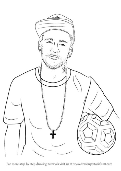 a drawing of a man holding a soccer ball and wearing a cross on his chest