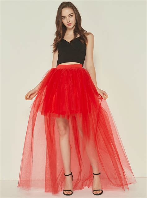 Red Swallowtail Gauze Hi Lo Tutu Skirt