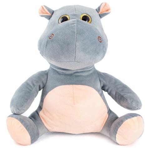 Super Soft Plush Big Glitter Eye Hippo Stuffed Animal Toy, 14 inch ...