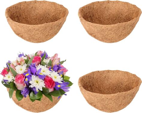 4 Pack Coco Liners for Planters 14 inch Replacement,Natural Round ...