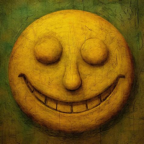 Premium AI Image | Yellow smiley face painted