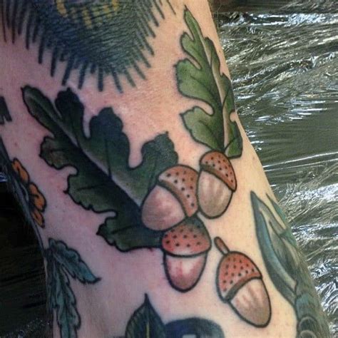 50 Oak Tree Tattoo Designs For Men - Leaves And Acorns