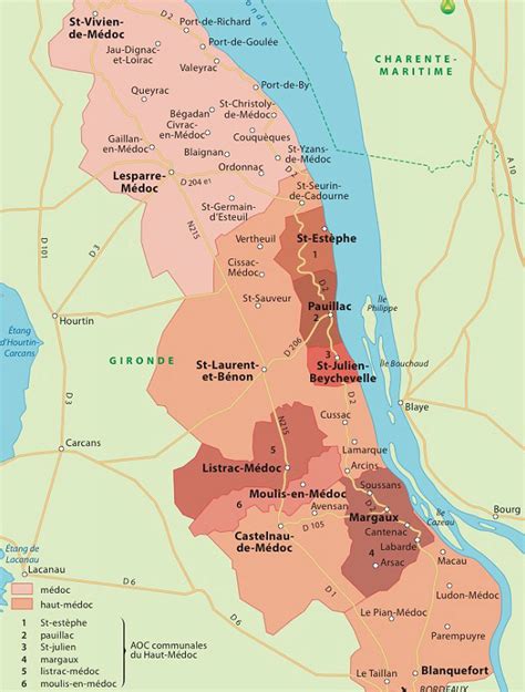 Haut-Médoc (France) wine map/carte vin/cartographie | France wine, Wine map, Wine chart