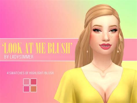 LadySimmer94's 'Look At Me Blush' Makeup Cc, Sims 4 Cc Makeup, Nose Highlight, The Sims 4 Skin ...