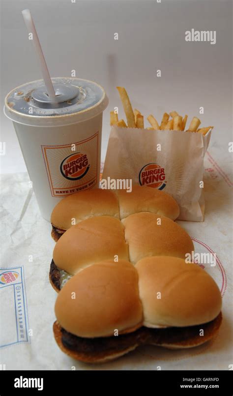 Fries medium coca cola soft drink made burger king hi-res stock ...