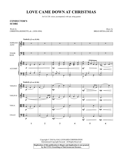 Love Came Down at Christmas - Full Score by Brian Buda Sheet Music for Choir Instrumental Pak at ...