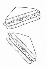 Imprime O Descarga Gratis La Hoja Para Colorear De Dos Sándwiches  sketch template
