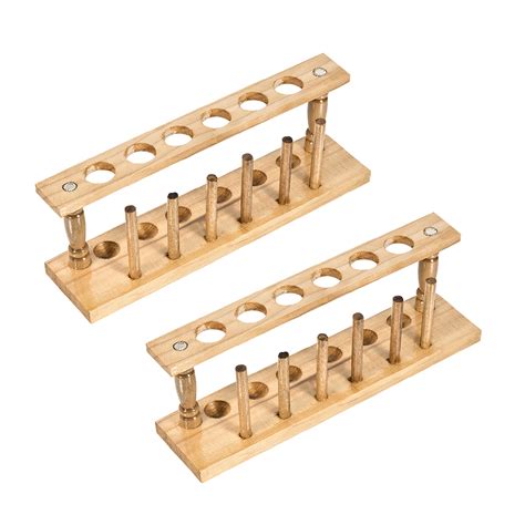 Wooden Test Tube Holder Rack 6 Wells 6 Pins for 16mm-20mm Centrifuge ...