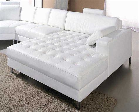 White Leather Sectional Sleeper Sofa - Scene leather modern sectional sleeper white sofa with ...