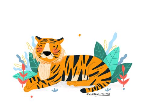 Tiger forest animation GIF - Find on GIFER