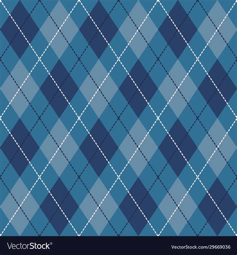 Blue black and white seamless argyle pattern Vector Image