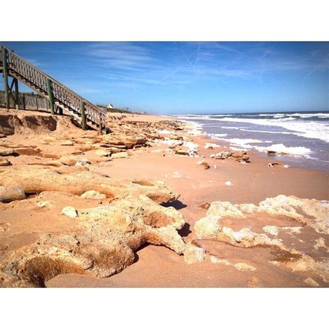 Just north of Cinnamon Beach, FL is a shoreline full of coquina rock ...