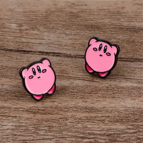 Cartoon Kirby Kawaii Earrings - KawaiiMerch.com