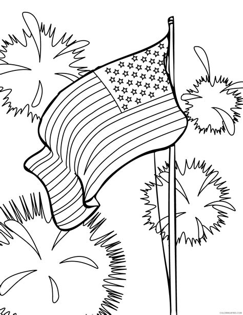 patriotic coloring pages american flag fireworks Coloring4free - Coloring4Free.com