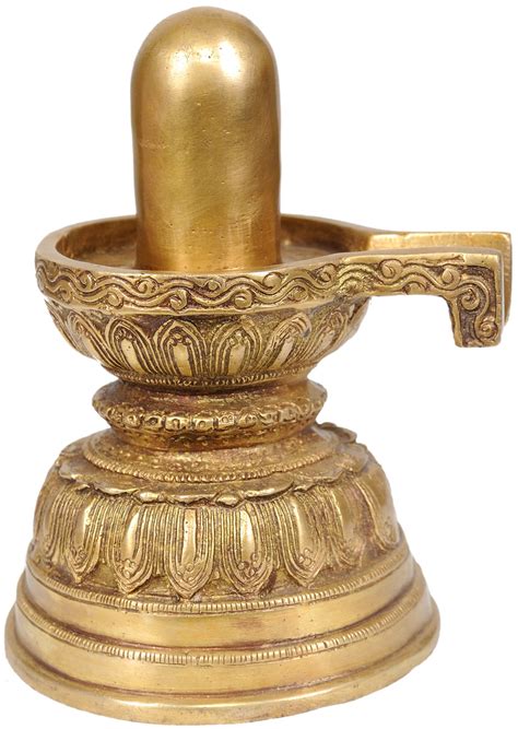 7" Shiva Linga with OM In Brass | Handmade | Made In India | Exotic ...