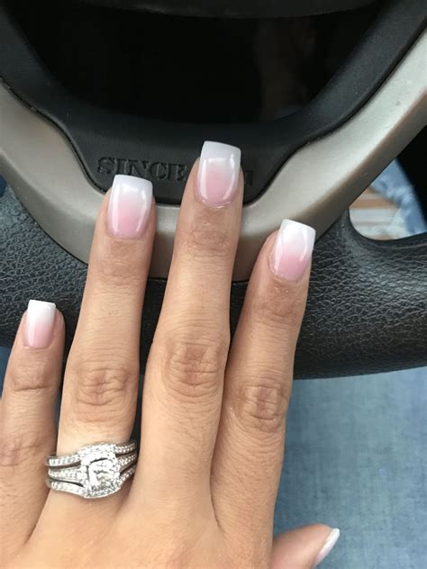 Short Square French Ombre Nails in 2021 | Ambre nails, Ombre nails, Square acrylic nails