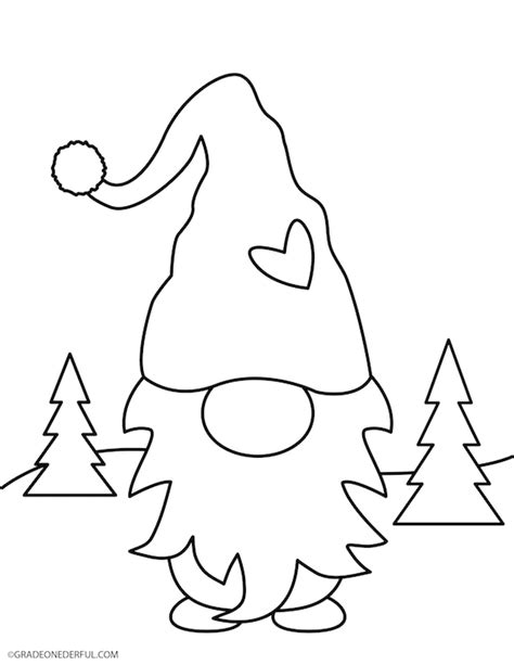 Free Gnome Clip Art and Coloring Page | Grade Onederful