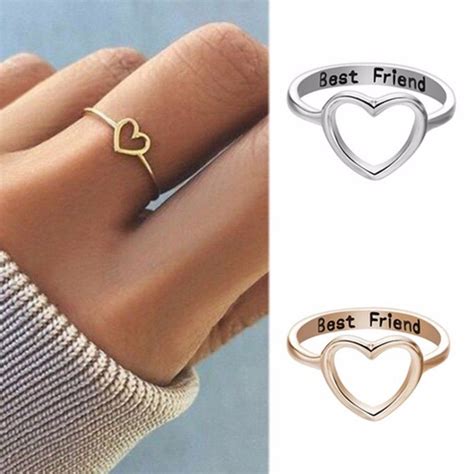 Fashion Women Love Heart Best Friend Ring Promise Jewelry, 44% OFF