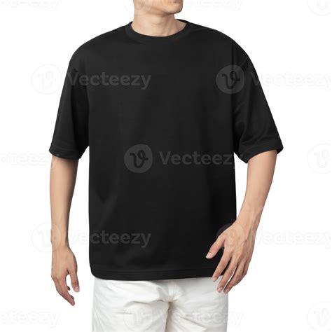 Man in black oversize t-shirt mockup, Design template 8514467 PNG