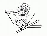 Coloring Pages Of Kids Skiing  Home sketch template