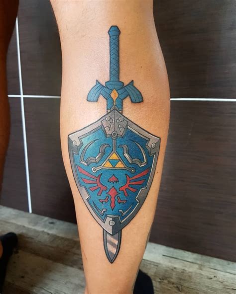 Hylian shield and master sword tattoo | TATTOO