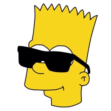 Bart Simpson in Black Glasses - Sticker Mania