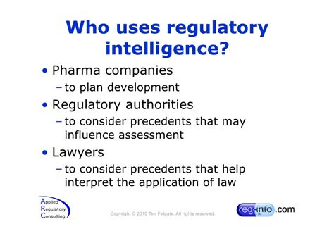 Regulatory intelligence