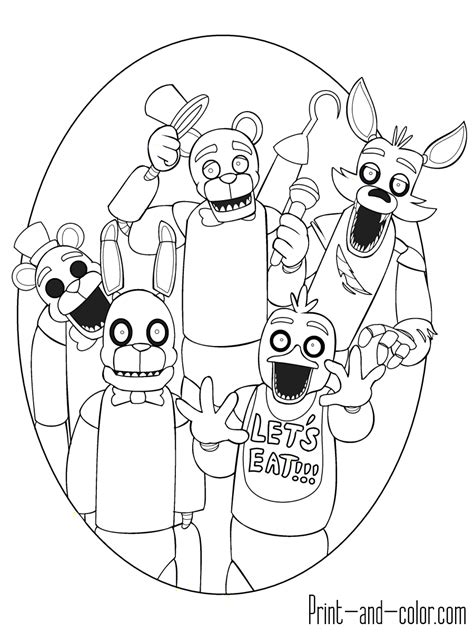 Five nights at freddy's coloring pages | Print and Color.com