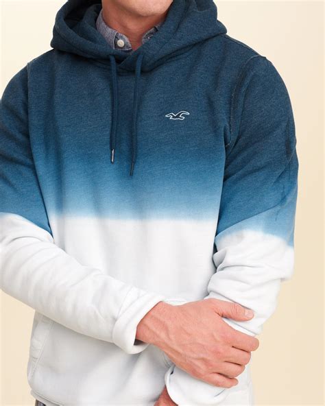 Lyst - Hollister Dip-dye Icon Hoodie in Blue for Men