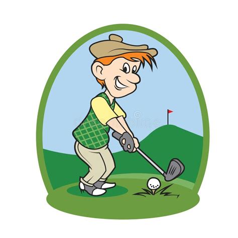 Jungenkarikatur-Golfspieler Vektor Abbildung - Illustration von aktivität, komisch: 69732992