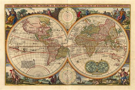 Antique world map made by Visscher, Nicolaas J. in 1670 [2,293 x 1,530] : MapPorn