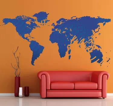 Amazing World Map Wall Decals for dining room - TenStickers