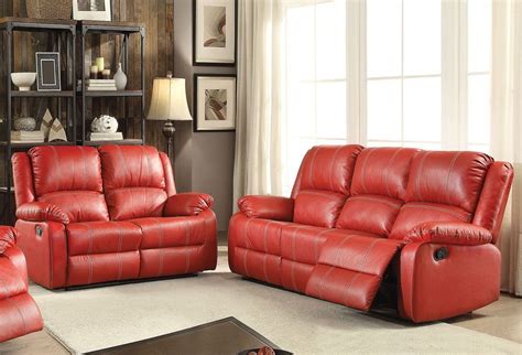 Beldan Red Leather Recliner Sofa | Reclining sofa, Leather living room furniture, Living room ...