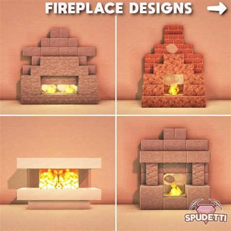 four different fireplaces with fire in them and the words fireplace designs on each side