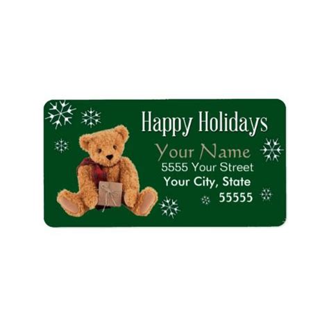 Christmas Bear Return Address Labels designed by Siberianmom of Zazzle.com | Christmas bear ...