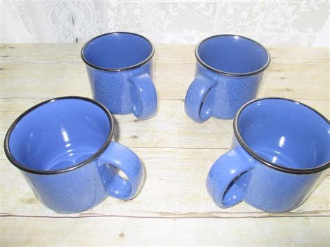 4- Marlboro Unlimited Blue Stoneware Coffee Mugs 16 Oz. | #1830165170