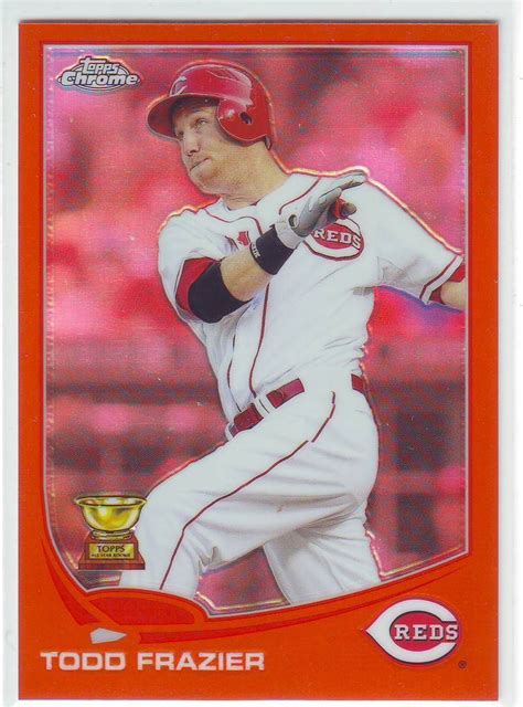 2013 Topps Chrome Orange Refractor Todd Frazier Card | Cincinnati reds ...