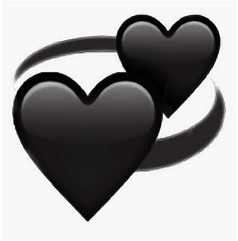 Black Love Heart Followback Followme Png Emoji Iphone - Black Heart ...