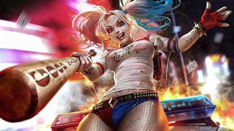 HD wallpaper: DC Suicide Squad Harley Quinn vector art, fan art, DC Comics | Wallpaper Flare